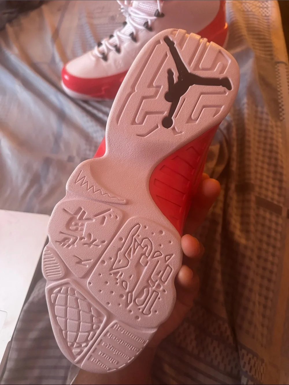 Jordan Men's High-Top Sneakers in White and Red
